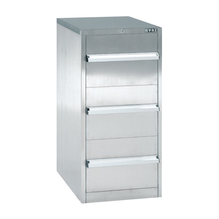 サカエ ステンレスキャビネット　引出し3段　SUS304  SU-33 1台（ご注文単位1台）【直送品】