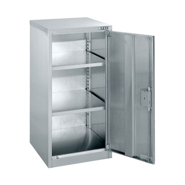 サカエ ステンレス保管ユニット　キャビネット 片開き戸　3段 SU-CB1 1台（ご注文単位1台）【直送品】
