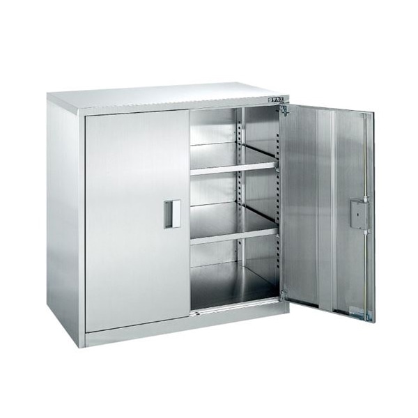 サカエ ステンレス保管ユニット　キャビネット 両開き戸　3段 SU-93B 1台（ご注文単位1台）【直送品】