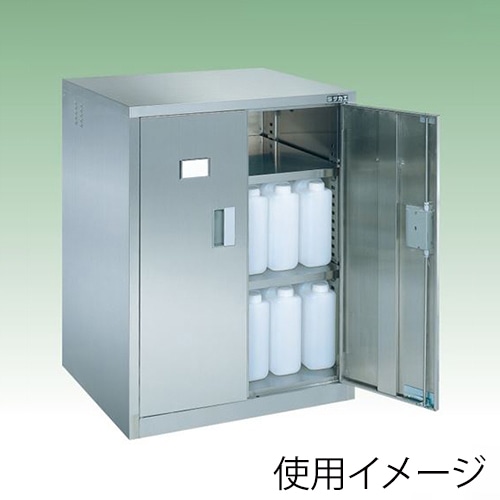 サカエ ステンレス薬品保管庫　両開き戸　3段 SUS304 SU-70B 1台（ご注文単位1台）【直送品】