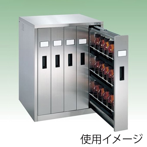 サカエ ステンレス薬品保管庫　バーチカルタイプ　5列  SU-5BS 1台（ご注文単位1台）【直送品】
