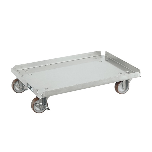 サカエ ステンレスコンテナ台車　4方上向き SUS304　ナイロンウレタン車 SUC-50D 1台（ご注文単位1台）【直送品】