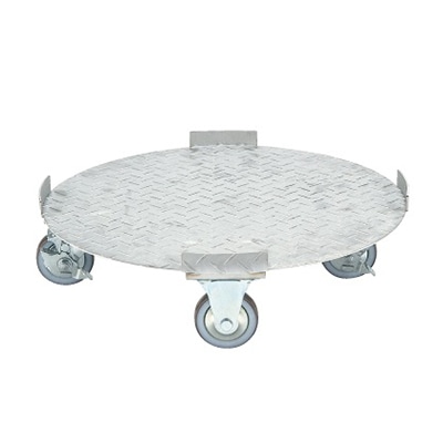 サカエ ステンレス円形ドラム台車　フラット型 SUS304　ナイロンウレタン車 SDR-5 1台（ご注文単位1台）【直送品】