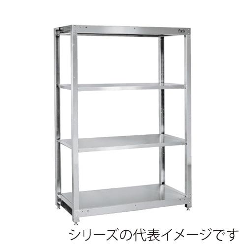 サカエ ステンレスラック　固定式　4段　SUS430  SLN-1254SU4 1台（ご注文単位1台）【直送品】