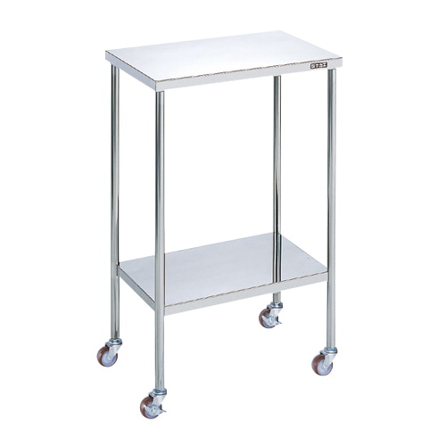 サカエ ステンレスCSワゴン　2段　SUS304 フラット型　ナイロンウレタン車 CSS-1ASUNU 1台（ご注文単位1台）【直送品】