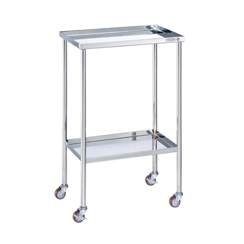 サカエ ステンレスCSワゴン　2段　SUS304 皿型　ナイロンウレタン車 CSS-2ASUNU 1台（ご注文単位1台）【直送品】