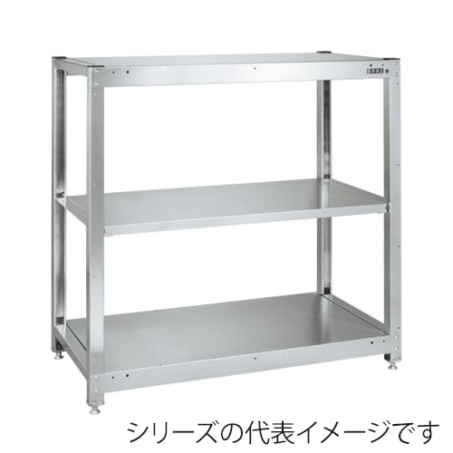 サカエ ステンレスラック　固定式　3段　SUS430  SLN-1233SU4 1台（ご注文単位1台）【直送品】