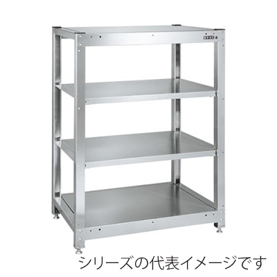 サカエ ステンレスラック　固定式　4段　SUS430  SLN-9034SU4 1台（ご注文単位1台）【直送品】