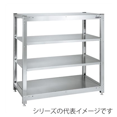 サカエ ステンレスラック　固定式　4段　SUS430  SLN-1234SU4 1台（ご注文単位1台）【直送品】