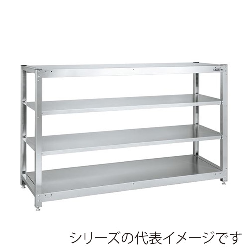 サカエ ステンレスラック　固定式　4段　SUS430  SLN-1834SU4 1台（ご注文単位1台）【直送品】