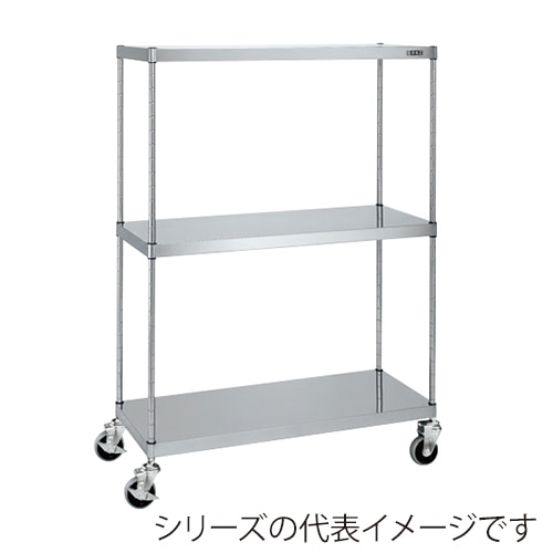 サカエ ステンレスニューパールワゴン 移動式 3段 直進安定金具無し ナイロンウレタン車 NPR-1113URSU 1台(ご注文単位1台)【直送品】