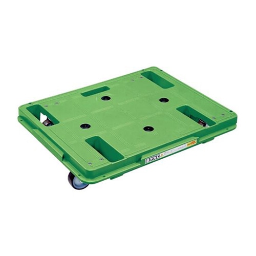 サカエ 樹脂台車 スタッキング・連結仕様 4輪自在 ナイロンウレタン車 グリーン SCR-650S 1台(ご注文単位1台)【直送品】