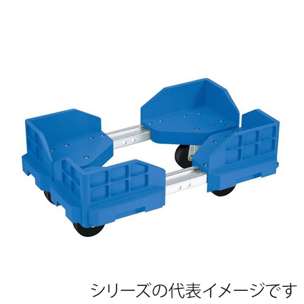 サカエ 伸縮式樹脂台車 スタッキング・連結仕様 4輪自在 ゴムキャスター仕様 SCR-5430RB 1台(ご注文単位1台)【直送品】