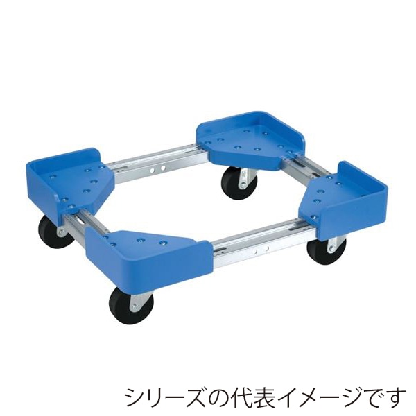 サカエ 伸縮式樹脂台車 4輪自在 ゴムキャスター仕様 SC-5050RB 1台(ご注文単位1台)【直送品】