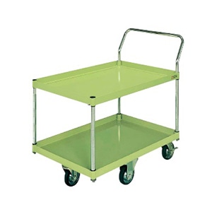 サカエ パール台車 五輪車仕様 2段 ゴム車 グリーン PQ-G2CA 1台(ご注文単位1台)【直送品】