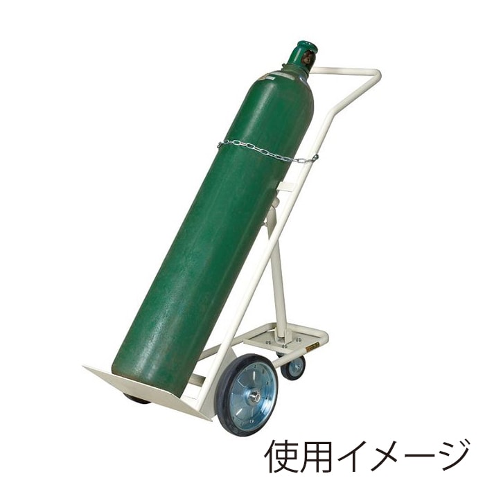 サカエ ボンベキャリー 1本用 アイボリー BC-10I 1台(ご注文単位1台)【直送品】