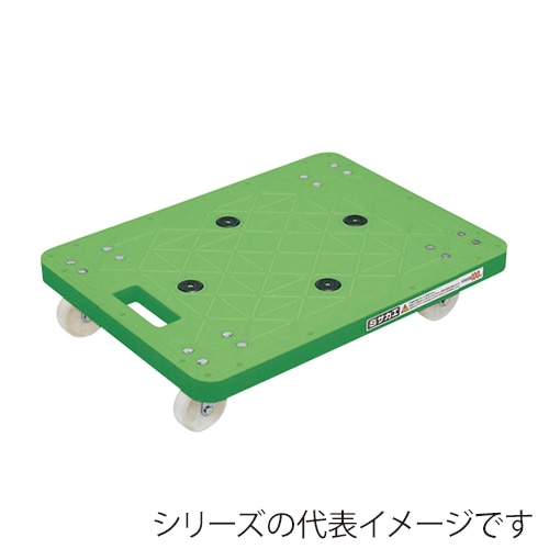 サカエ 樹脂台車 4輪自在 ナイロン車 グリーン SC-400NKG 1台(ご注文単位1台)【直送品】