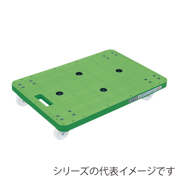 サカエ 樹脂台車 自在+固定 ナイロン車 グリーン SC-450NKG 1台(ご注文単位1台)【直送品】
