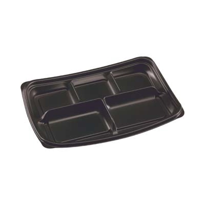 エフピコ 惣菜容器　FT京デリ　本体 450-1（V） 黒 50枚/束（ご注文単位8束）【直送品】