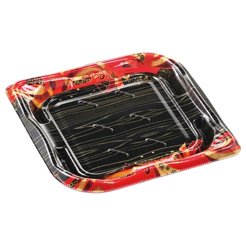 エフピコ サラダ容器 葉皿 本体 3-3(V1) 舞姫赤 50枚/袋(ご注文単位18袋)【直送品】