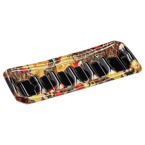 エフピコ 寿司容器　元禄　本体 28-11細巻（V1） 京雅黒 50枚/袋（ご注文単位16袋）【直送品】