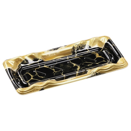 エフピコ 寿司容器 大波皿 本体 1-5 V1 黒なぎ金 50枚/袋(ご注文単位20袋)【直送品】