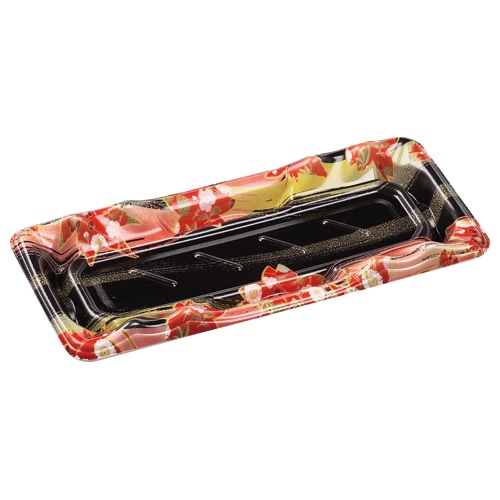 エフピコ 寿司容器 大波皿 本体 1-5 V1 風花赤 50枚/袋(ご注文単位20袋)【直送品】