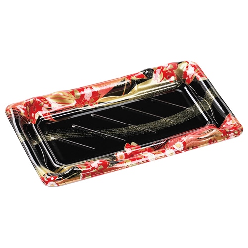 エフピコ 寿司容器 大波皿 本体 2-5 V1 風花赤 50枚/袋(ご注文単位16袋)【直送品】