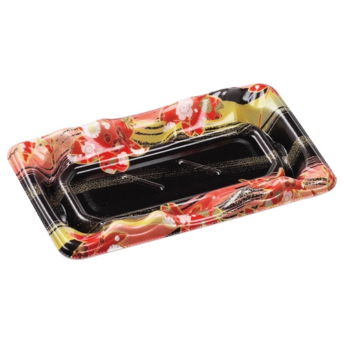 エフピコ 寿司容器 大波皿 本体 1-3 V1 風花赤 50枚/袋(ご注文単位30袋)【直送品】