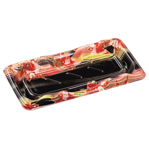 エフピコ 寿司容器 大波皿 本体 1-4 V1 風花赤 50枚/袋(ご注文単位24袋)【直送品】