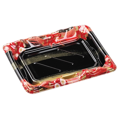 エフピコ 寿司容器 大波皿 本体 2-3 V1 風花赤 50枚/袋(ご注文単位18袋)【直送品】