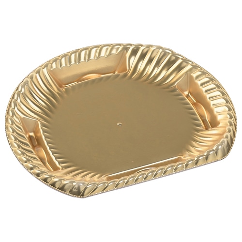 エフピコ オードブル容器　ティアラ半月皿　本体 21-18（V1）本体金 金 50枚/袋（ご注文単位18袋）【直送品】