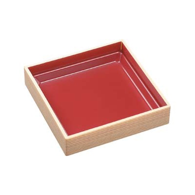 エフピコ 折箱　WPS-角　本体 194-194　V 柾目朱 15枚/袋（ご注文単位12袋）【直送品】