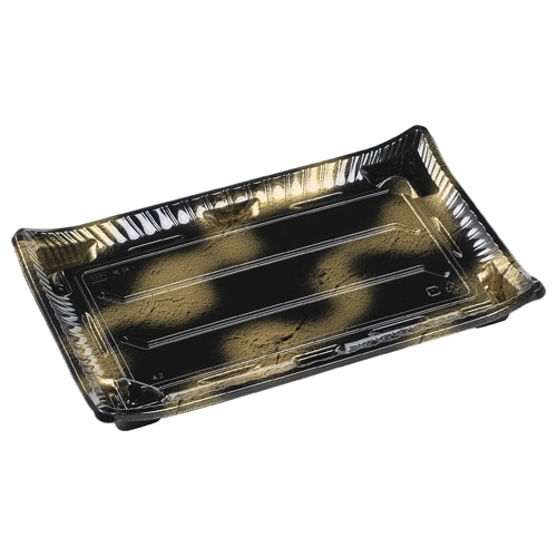 エフピコ 寿司容器 京錦 本体 3-9 渋み金 10枚/袋(ご注文単位15袋)【直送品】