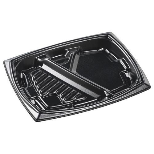 エフピコ 弁当容器 MFPエリッシュ 本体 24-20-2 黒 50枚/袋(ご注文単位8袋)【直送品】