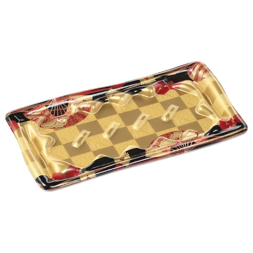 エフピコ 寿司容器　板盛　本体 2-5 扇市松金 50枚/袋（ご注文単位16袋）【直送品】