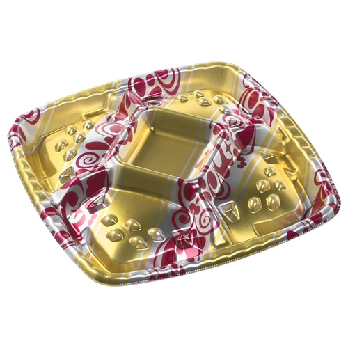 エフピコ オードブル容器 シェルトプラッター 本体 角30 エリス赤 10枚/袋(ご注文単位20袋)【直送品】