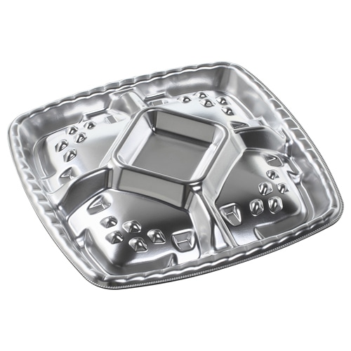 エフピコ オードブル容器 シェルトプラッター 本体 角30 銀 10枚/袋(ご注文単位20袋)【直送品】