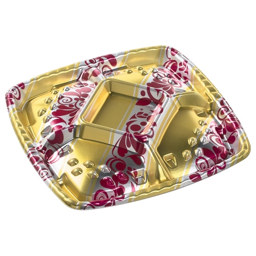 エフピコ オードブル容器　シェルトプラッター　本体 角40 エリス赤 10枚/袋（ご注文単位20袋）【直送品】