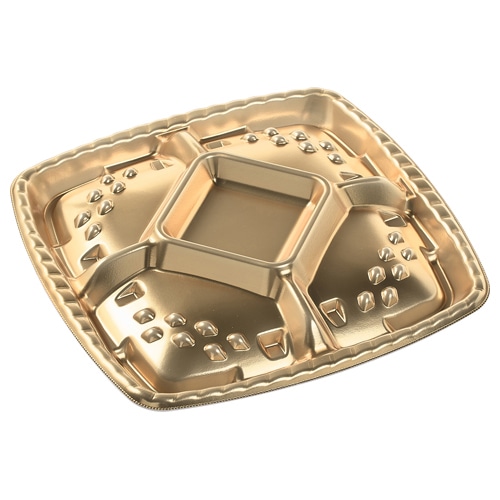 エフピコ オードブル容器　シェルトプラッター　本体 角40 金 10枚/袋（ご注文単位20袋）【直送品】