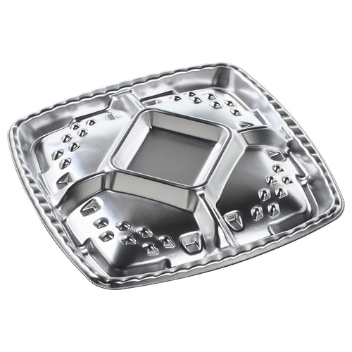 エフピコ オードブル容器　シェルトプラッター　本体 角40 銀 10枚/袋（ご注文単位20袋）【直送品】