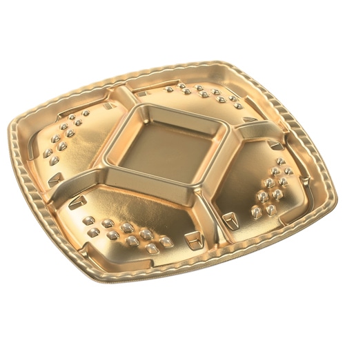 エフピコ オードブル容器　シェルトプラッター　本体 角50 金 10枚/袋（ご注文単位16袋）【直送品】