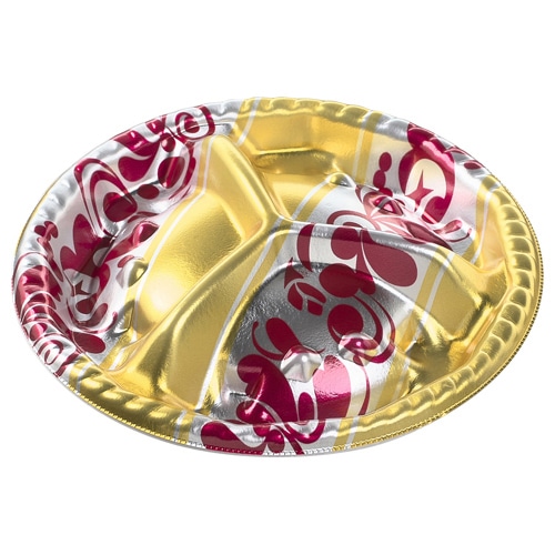 エフピコ オードブル容器　シェルトプラッター　本体 丸10 エリス赤 25枚/袋（ご注文単位24袋）【直送品】