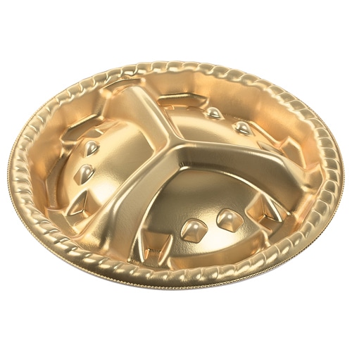 エフピコ オードブル容器　シェルトプラッター　本体 丸10 金 25枚/袋（ご注文単位24袋）【直送品】