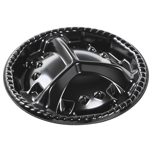 エフピコ オードブル容器　シェルトプラッター　本体 丸10 黒 25枚/袋（ご注文単位24袋）【直送品】