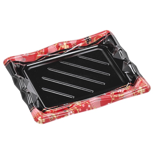 エフピコ 寿司容器 氷河 本体 3-4 えびす赤 50枚/袋(ご注文単位12袋)【直送品】