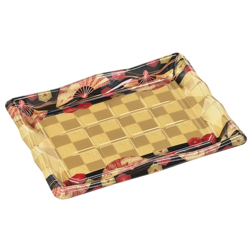 エフピコ 寿司容器 氷河 本体 3-7 扇市松金 10枚/袋(ご注文単位40)【直送品】