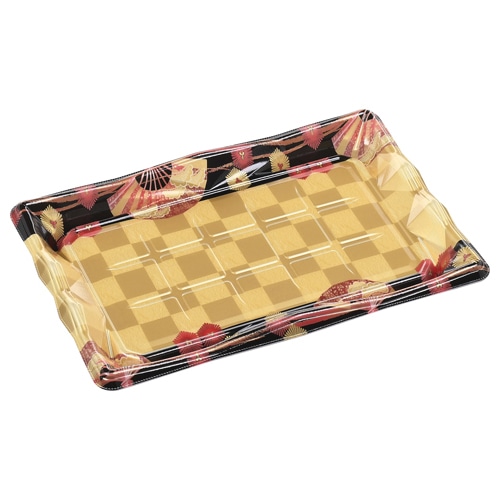 エフピコ 寿司容器 氷河 本体 3-8 扇市松金 10枚/袋(ご注文単位40)【直送品】