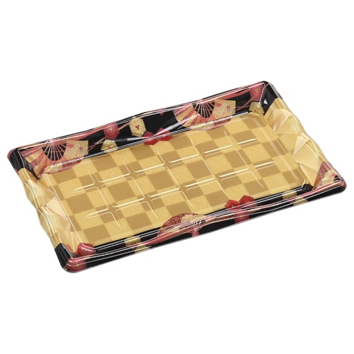 エフピコ 寿司容器 氷河 本体 3-9 扇市松金 10枚/袋(ご注文単位30袋)【直送品】