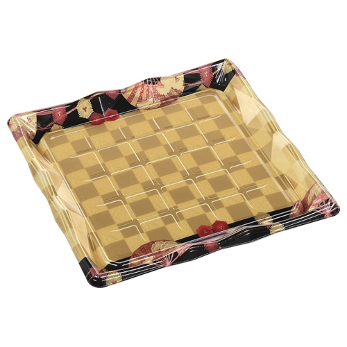 エフピコ 寿司容器 氷河 本体 31-31 扇市松金 10枚/袋(ご注文単位28袋)【直送品】